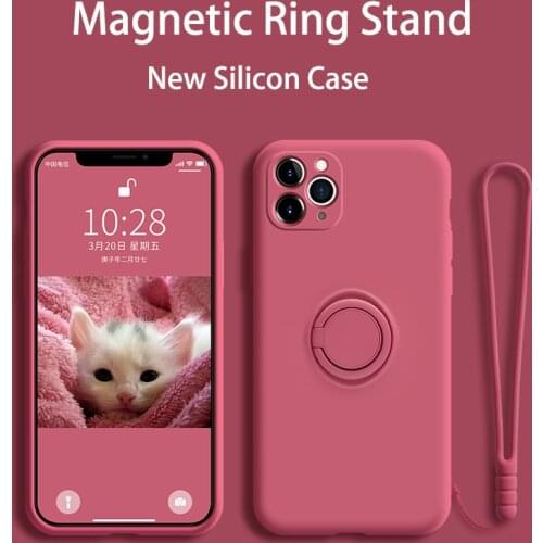 Silicon Case on For iPhone 11 Case Soft Ring Stand Coque For iPhone 11 Pro Max XR XS Max Case For iPhone SE 2020 7 8 6Plus Cover