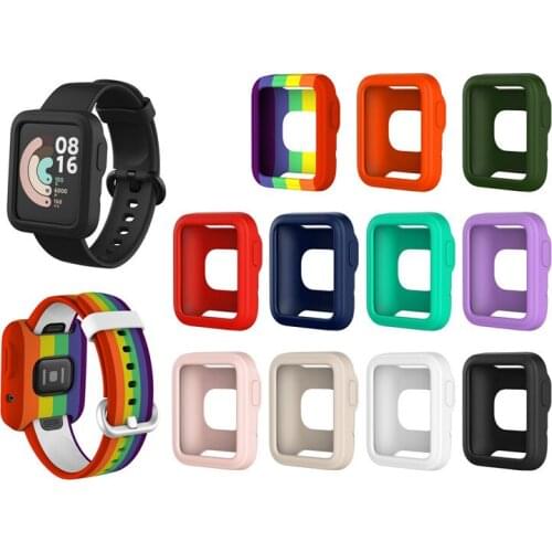 Silicone Soft Protective Cover Case For Xiaomi Mi Watch Lite Edge Frame Bumper Protector Shell For Redmi Watch Cases