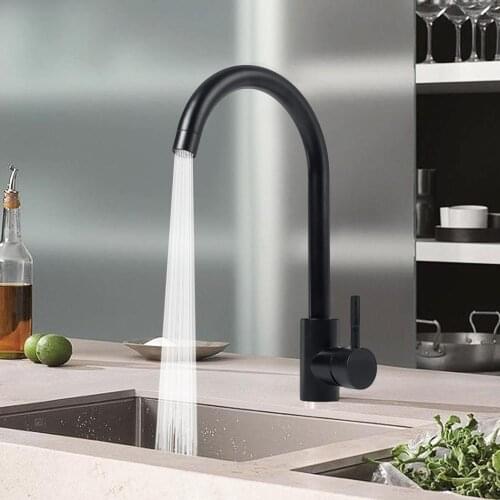 Hot and Cold Water Mixer Faucet Stainless Steel 360° Rotation Bathroom Kitchen Sink Tap Home Swivel Tap