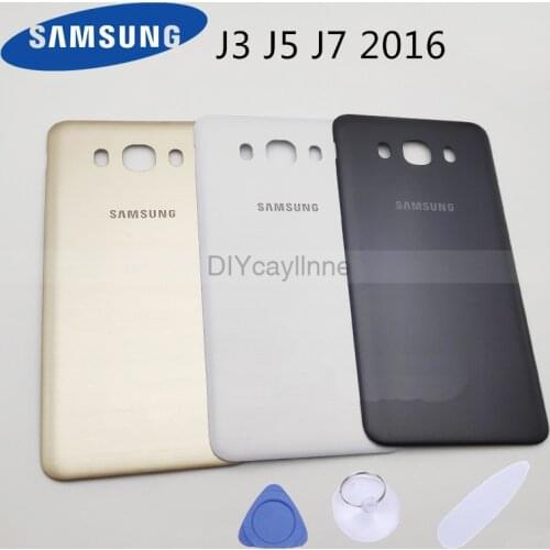 Galaxy J320 J510 J710 Battery Door Glass for Samsung Galaxy J3 J5 J7 2016 Back Housing Case Cover + Adhesive Sticker Replacement