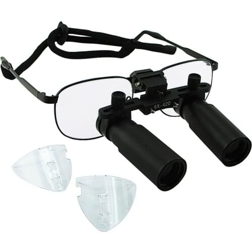 6.0x Magnification Dental Loupes Nickel Alloy Frame Keplerian Surgical Medical 45mm Field of View+ 25mm Depth of Field Loupe