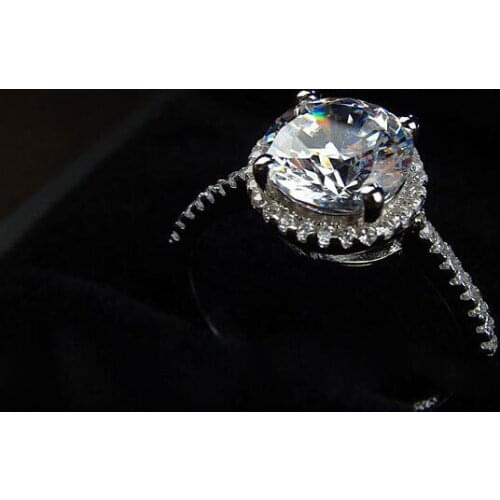 Sz4-9 professional wholesale g silver filled AAA cubic zirconia CZ Engagement Wedding Ring for love gift