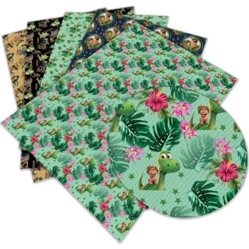 30 cm x 136 cm Jurassic Dinosaur Printed Synthetic Leather Fabric Sewing DIY Bag Shoes Material L081