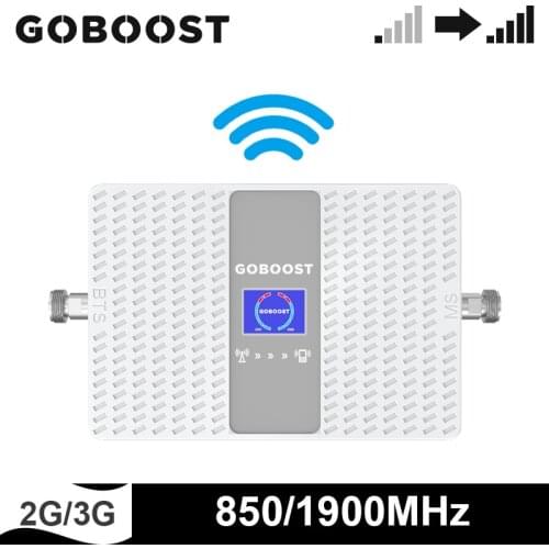 GOBOOST 2g 3g Cellular Signal Booster Band 2 UMTS 850 Mhz Band 5 LTE 1900 Mhz Dual Band Signal Amplifier Repeater