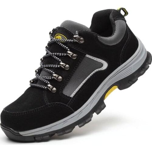 Safety Shoes Cap Steel Toe Safety Shoe Boots For Man Work Shoes Men Breathable Mesh Size 12 Footwear Wear-resistant GXZ506-1