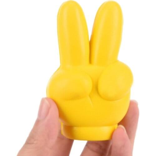 Yellow Cute Victory Finger Car Antenna Topper Eva Decorative Car Topper Balls