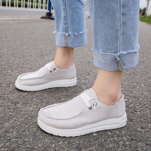2021 New Womens Shoes Sneakers Canvas Flats Women Fashion Summer Casual Lightweight Vulcanize Shoes Mujer Zapatill Large Size