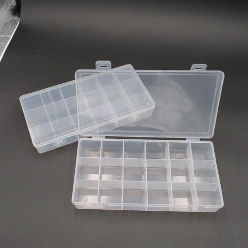 Life Essential 18 Compartment Storage Box Practical Adjustable Plastic Case for Bead Rings Jewelry Display Organizer