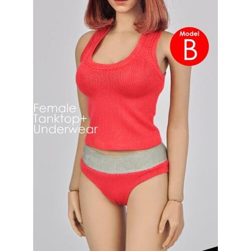 1/6 Scale Mens And Womens Tank Top Panties And Shorts Set Fit M34 Coated Body 12'' Mens And Womens Action Figure Clothing