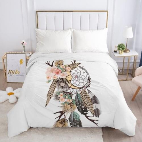 1pc Luxury Duvet cover Quilt/Blanket/Comfortable Case Single Double Queen King Size Bedding 140x200 240x220 White dream catcher