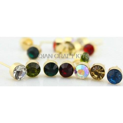50pairs gold or silver tone mixed colors rhinestone earring post crystal studs for wedding,bride brass lead and nickle free
