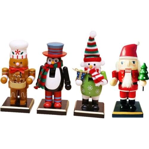 Free shipping 16cm Santa Claus Penguin Snowman Gingerbread Nutcracker Puppet Combination Children Christmas Toys Gift HT130