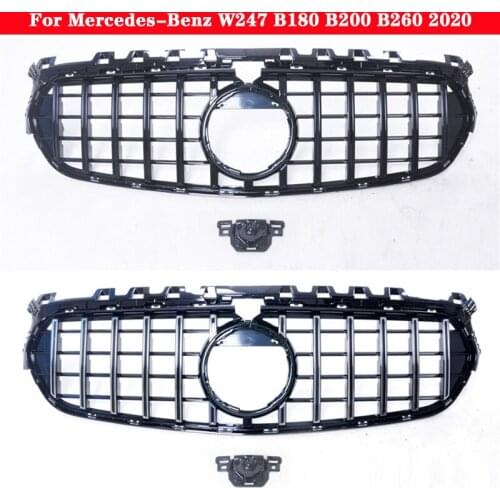 For Mercedes-Benz B-class W247 B180 B200 B260 2020 Car styling Middle grille Diamond Silver Black front bumper Center Grille