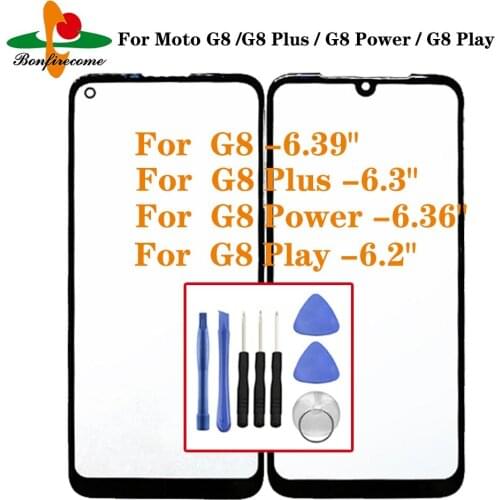 For Motorola Moto G8 / G8 Play / G8 Plus /G8 Power Front Glass Touch Screen LCD Outer Panel Glass Cover Lens Repair Replacement