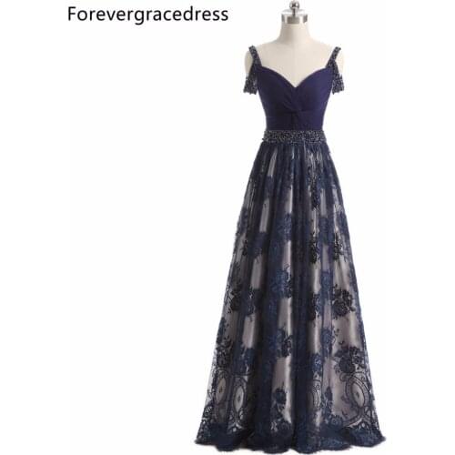 Forevergracedress Real Sample Evening Dress High Quality A Line V Neck Beaded Backless Long Party Gown Plus Size Custom Made