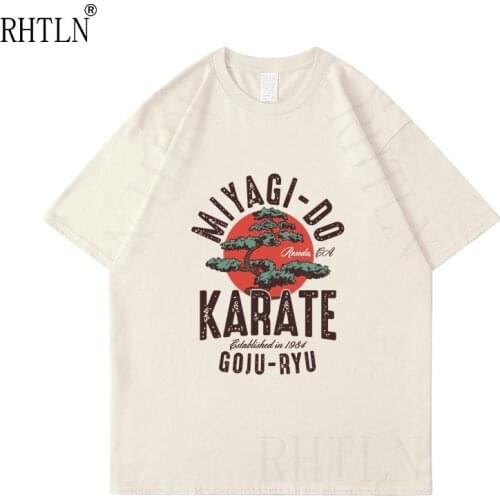 KARATE Hip Hop Streetwear Japan Harajuku T-shirt Printed T-shirt 2021 Mens Summer Short Sleeve T-shirt Pure Cotton Loose Top