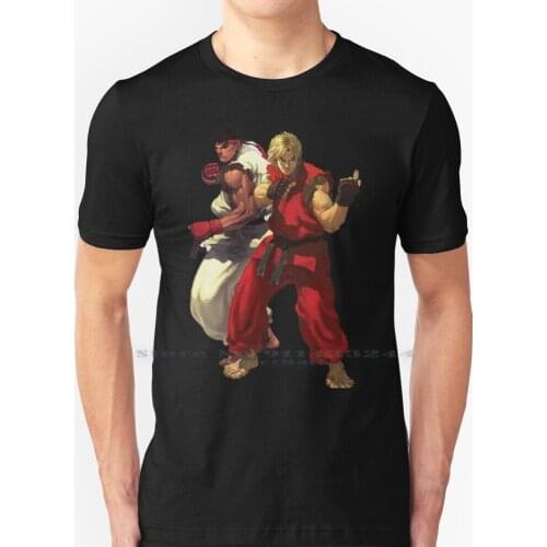 Ryuken T Shirt 100% Pure Cotton Hadouken Sagat Mr Bison Vega Akuma Chun Li Guile Charlie Blanka Dhalsim Dee Jay Dan Fei Long