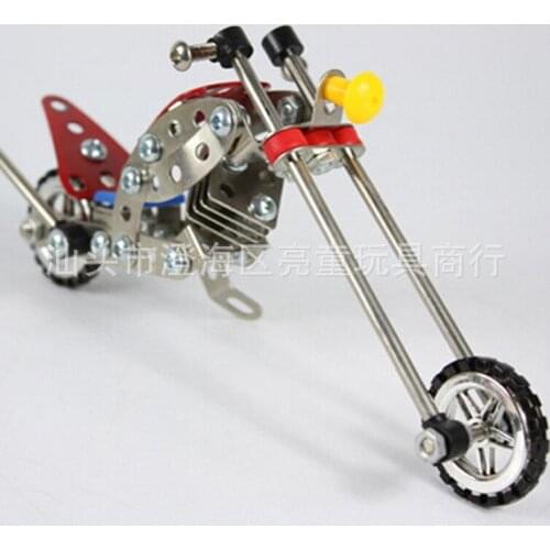 Metal DIY Assembly mkd2 Blocks Car Models Educational screw nut Toys for Children Imitation Motor Scooter Motorcycle
