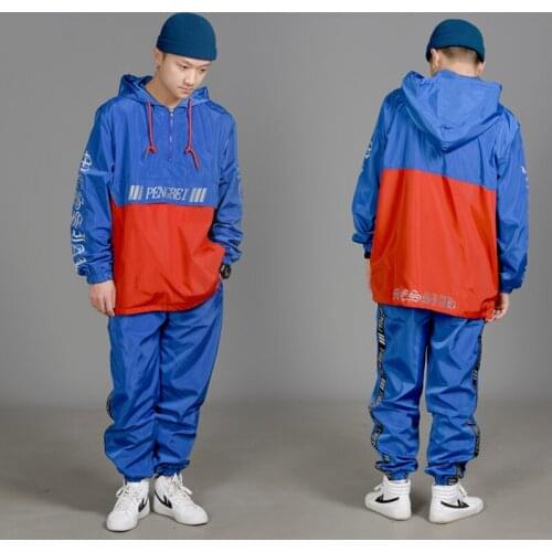 Hip Hop Costumes Child Fashion Stitching Color Top Pants Adults Street Dance Clothes Jazz Stage Wear Modern Show Outfit DN5376