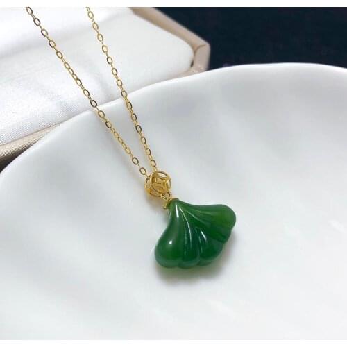 SHILOVEM 18k yellow gold real Natural green Jasper pendants no necklace fine Jewelry women wedding Christmas gift yzz1115822by