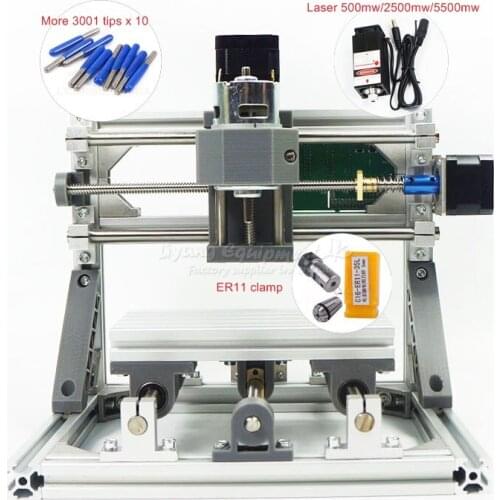 Mini CNC 1610 PRO + 500mw laser CNC engraving machine Pcb Milling Machine diy mini cnc router with GRBL control