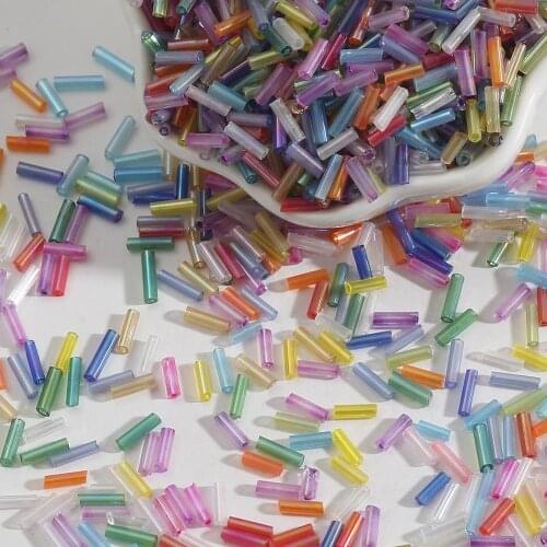 Mix Color 300Pcs 2x7mm Twist Loose Glass Seed Spacer Tube Leptospira Beads For Jewelry Making DIY Garment Sewing Accessories