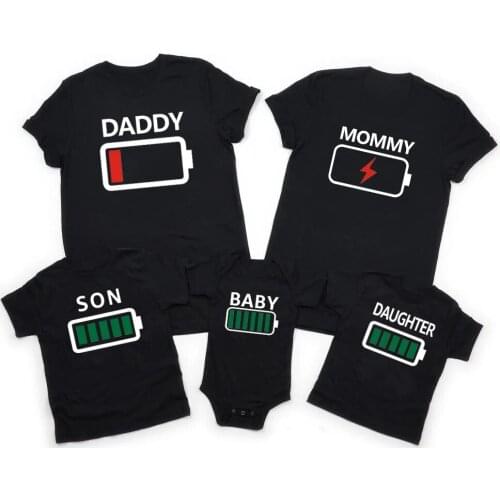 2021 Family Matching Clothes Matching Outfits Clothes Dad Mom Daughter Son T-shirt for Daddy Mommy and Me Baby Girl Boy Clothing