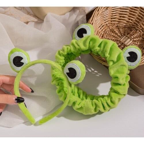 New Funny Frog Makeup Headband Wide-brimmed Elastic Hairbands Cute Girls Hair Bands Women Hair Accessories Girls Hairband