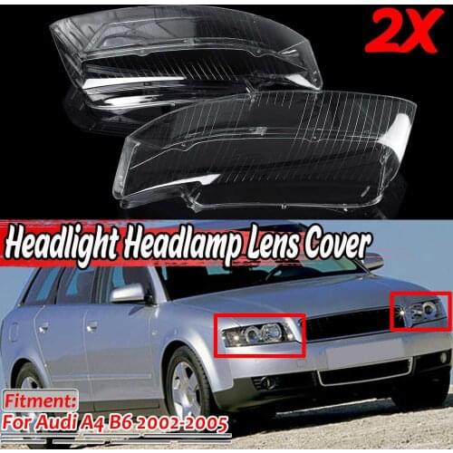 A Pair A4 B6 Headlight Lens Cover Car Front Headlight Headlamp Lens Cover Shell For Audi A4 B6 2002 2003 2004 2005 8E0941030AD