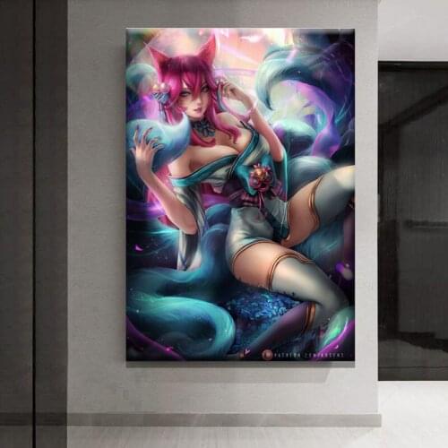 League of Legends Game Poster KDA Japanese Anime Poster Canvas oil Painting For Living Room Home Decoration Home Decoration Pai