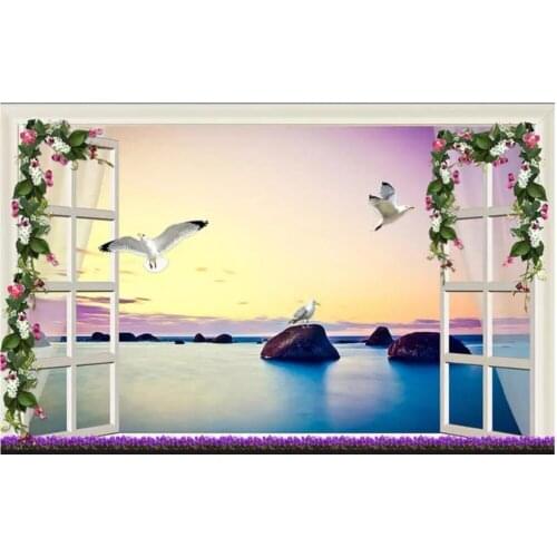 Custom photo wallpaper for walls 3 d Mediterranean murals romantic seaside landscape TV background wall papers for living room