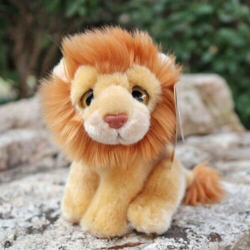 7" Lifelike Sitting Lion Plush Toys Cute Big Eyed Wild Animals Stuffed Toy Birthday Christmas Gift Soft Toys For Kids