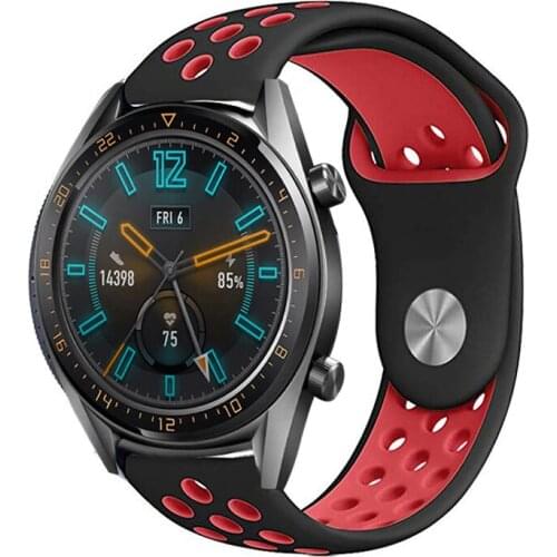 22mm Watch Bracelet For Huawei GT Watch Soft Rubber Strap Sport Bands For Samsung Galaxy Watch 46 Gear S3 Watchband Wrist Band