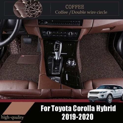 Luxury Double Layer Wire Loop For Toyota Corolla Hybrid 2020 2019 Car Floor Mats Carpets Auto Interior Accessories Leather Rugs