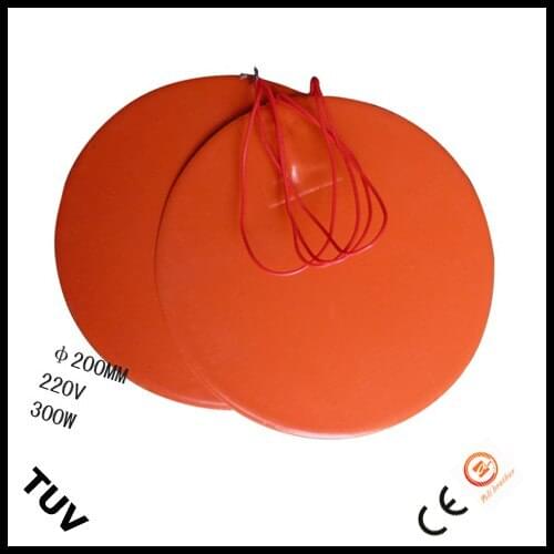 Silicone Rubber 3D Printer Heater 12v 300w Diameter 350*1.5mm adhesive 1side 100k thermistor 1000mm lead wire