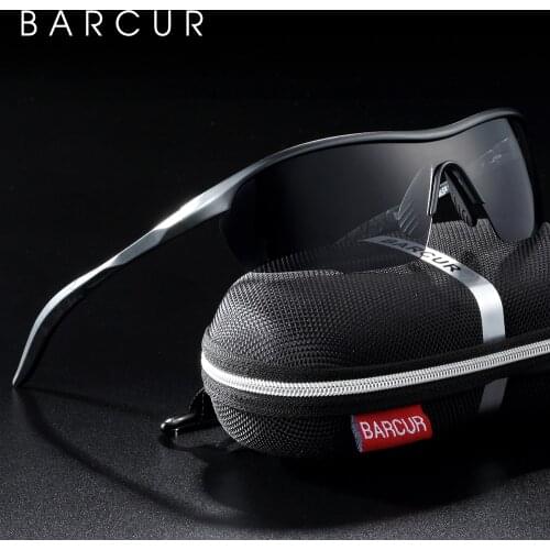 BARCUR Sports Aluminum Magnesium Mens Sunglasses Women Sun glasses Polarized Anti-Reflective shades oculos de sol feminino