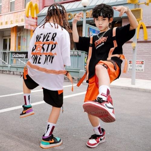2021 New Jazz Dance Costumes For Kids Summer Hip Hop Dance Clothing Girls Street Dance Wear Girls Prformance Costumes SL4851