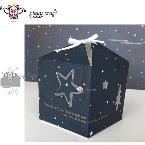 Piggy Craft metal cutting dies cut die mold 3D Moon stars tree gift box Scrapbook paper craft knife mould blade punch stencils