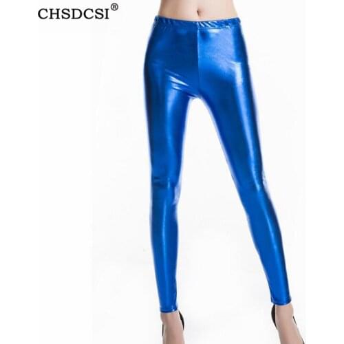 CHSDCSI Sexy Bright Sequin Pants Womens Shining Legging Faux leather Mid Waist Ankle Length Plus SizeTrousers Fitness Legging
