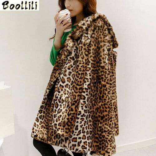 Boollili Fur Coat Women Faux Fur Jacket Wild Leopard 2020 Winter Plus Size XXL manteau fourrure Sexy Fur Coat Jacket long Sleeve