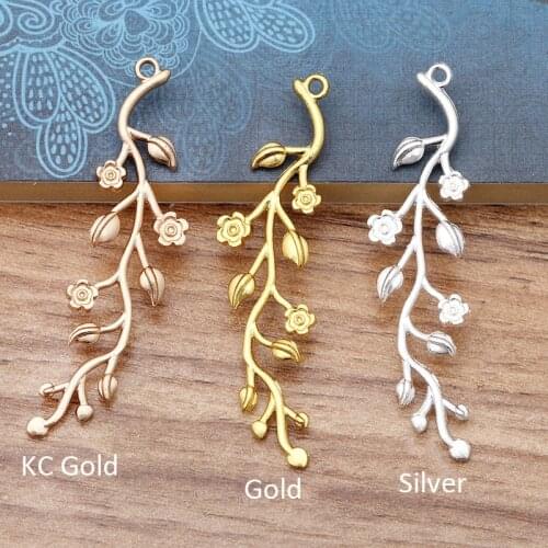 10pcs 15x59mm Antique Bronze retro leaf Charm Pendant for Necklace Accessories for Jewelry Making Findings Handmade Craft DIY