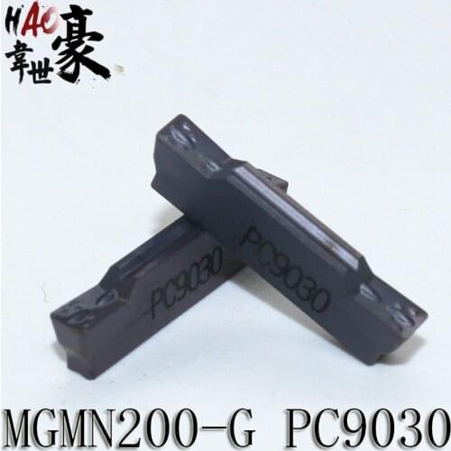 10PCS MGMN200 G PC9030 grooving carbide inserts MGMN 200 lathe cutter turning tool Parting and grooving tool Parting off