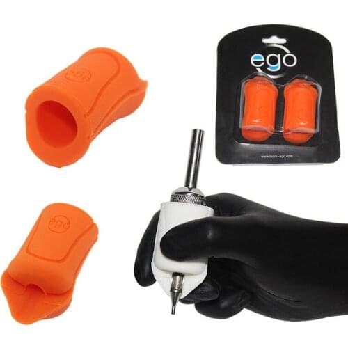 2PCS EGO Silicone Gel Tattoo Grip Cover Orange Non-Slip Import Grip Cover For 18mm-22mm Tattoo Grip Free Shipping