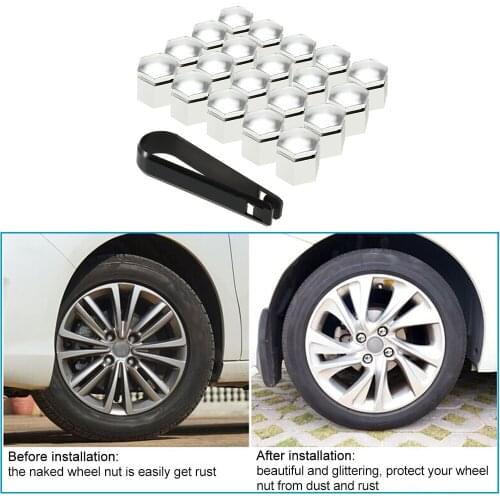 20Pcs 19MM Silver Chrome Car Wheel Nut Caps Bolt Cover Fit for Vauxhall Opel Car Styling