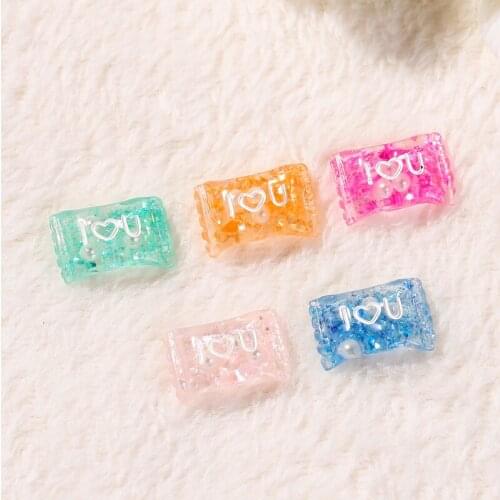 20Pcs Mixed 21*14mm FlatBack Resin Cabochons glitter sweet candy scrapbooking for Hair Accessory diy decoration