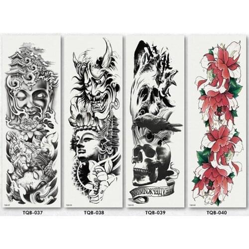 200pcs 2018 New Unique waterproof temporary tattoo TQB serial 45*17CM Full Arm Large body tattoo disposable tattoo DHL