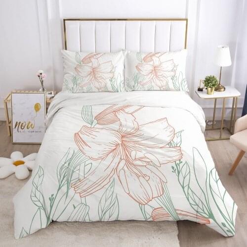 3D Flowers Design Duvet Cover Set Bedding Sets Comforter Cases Pillow Covers Full Double Single Size Custom White Bedding Sets