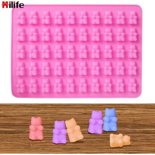 3D Mini Bear 50 Cavity Silicone Mold Fondant Baking Mould Cookie Cake DIY Decorating Tools Chocolate Candy Ice Jelly Mold