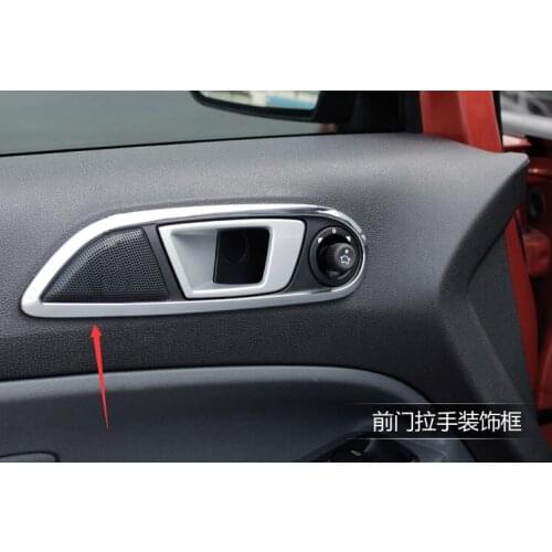 4Pcs/Set Abs Chrome Inner Door Trim Door Hand Clasping Decorative Ring Sticker 2013 - 2015 for Ford Ecosport Auto Accessories