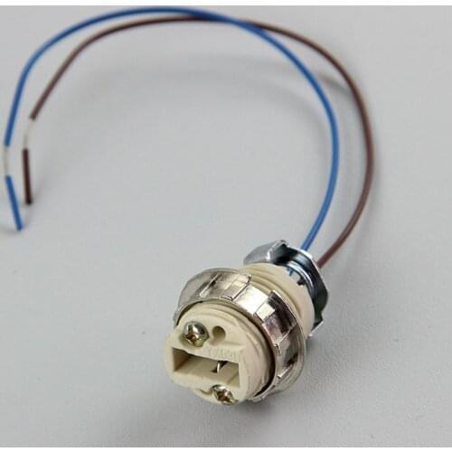 5pcs 20cm / 50cm / 100cm, High quality G9 socket Power Wire + Metal Bracket for AC85~265V G9 led 220v led bulb lamp holder